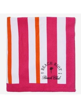 Beach Riot Pink, White & Orange Striped Beach Towel